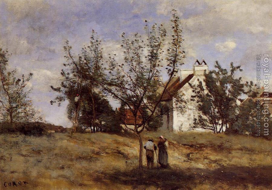 Jean-Baptiste-Camille Corot : An Orchard at Harvest Time